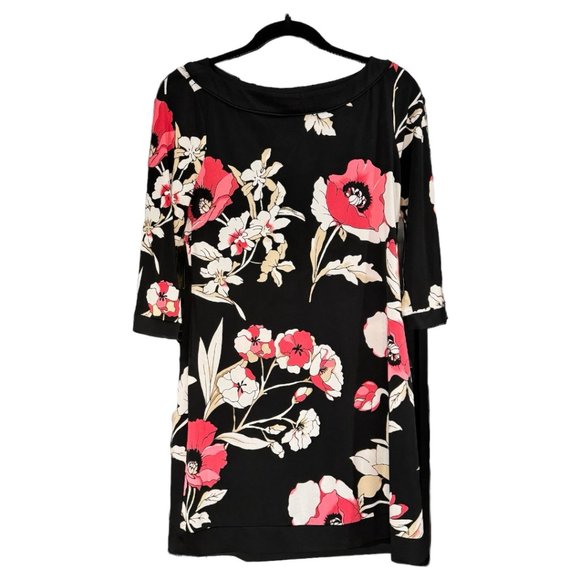 White House Black Market Dress with Floral Prints on a Black background - Picture 3 of 3